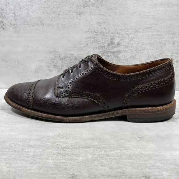 Allen Edmonds Brogue Medallion Cap Toe Derby Shoes - Men\'s Size 10 D - Brown main image 7